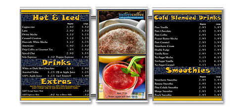 Stainless Steel Magnetic Menu Boards Moby's Coffee